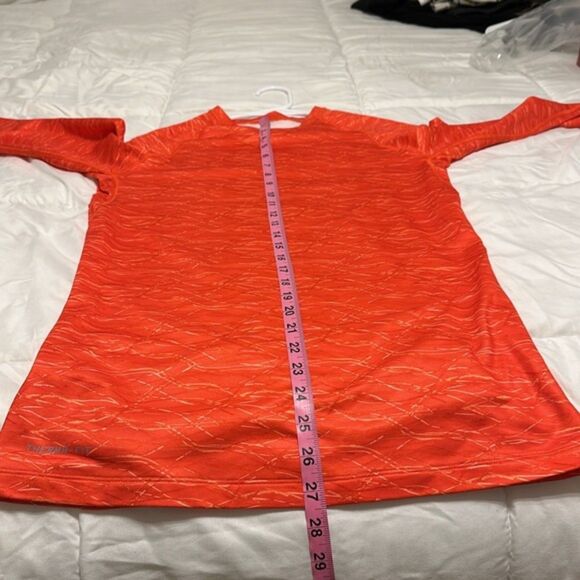 Nike Pro Combat Shirt Womens Large Orange Fitted Dri-Fit Long Sleeve Compression - Picture 9 of 10